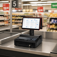Terminal de point de vente tout-en-un avec écran tactile double 15,6 pouces, imprimante, scanner, tiroir-caisse, NFC, systèmes de point de vente pour magasins de détail