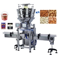 Ligne d'emballage pesée de noisettes entièrement automatique Machine de remplissage et de scellage de bouteilles de pots en PET pour noix mélangées