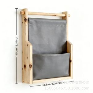 Wooden Magazine <b>Rack</b> Natural Wood Color Durable Storage For Entryway Bedroom Living Room <b>Kitchen</b> Office - Product Image 5
