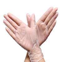 Gants de vaisselle de cuisine jetables en PVC à pois grands gants d'examen en vinyle noir de qualité alimentaire pour la teinture des cheveux à usage domestique