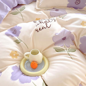 Vente en gros de quatre pièces 100% polyester 300tc épaissi brossé housse de couette ensemble toutes saisons style américain dortoir Nantong maison - Product Image 4