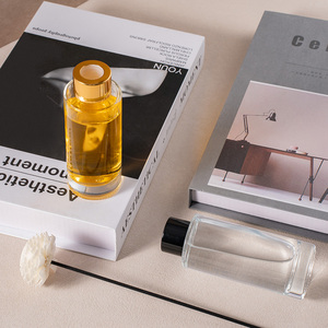 Botella de Vidrio Redonda Vací<span class=keywords><strong>a</strong></span> de Lujo Personalizada de 100 ml para Aromaterapia, Botella Difusora de Aceites Esenciales con Tapa para el Hogar - Product Image 6