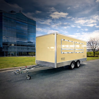 Caravane alimentaire en aluminium, camion de cuisine mobile, remorque, camionnette à glaces, chariot à café pliable, résistant à la rouille, compartiments isolés