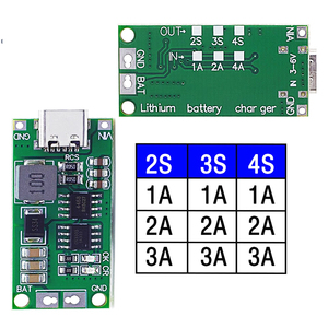DC 3-6V 2S/3S/4S 1-4A Boost-Modul Lithium-Polymer Lithium-Ionen-Batterie Lademodul - Product Image 4