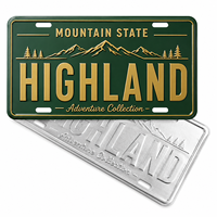 Plaque d'immatriculation en aluminium gaufré en gros, style Californie, pour voiture vintage, texte personnalisé, plaque souvenir en métal, faible MOQ, 6x12 pouces