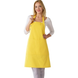 Delantal de algodón con diseño floral resistente a las gotas de agua con delantales ajustables para mujer con bolsillos, opción de 10 colores para cocinar - Product Image 5