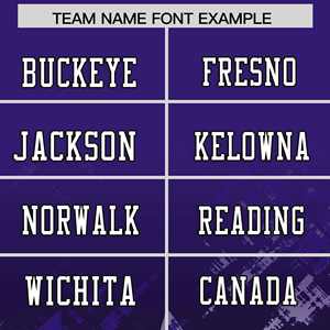 Maillot de football américain personnalisé violet et noir avec dégradé d'étoiles - Product Image 3