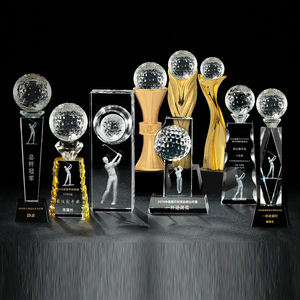 Petit pont en gros <span class=keywords><strong>moins</strong></span> <span class=keywords><strong>cher</strong></span> Trophée de golf personnalisé Médaille Plaque Cadeau Trophée en cristal Conception de récompense pour les sports d'affaires - Product Image 3