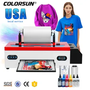 Diskon langsung Spot L1800/DX5/R1390 T-shirt film pet kecil mesin cetak tekstil a3 DTF pencetak flatbed dan pengering DTF