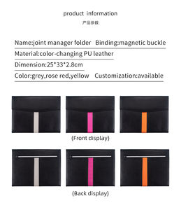Pasta de Documentos em Forma de Envelope Empresarial Tri-fold em Couro PU com Fecho Magnético - Product Image 6
