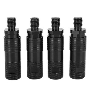 4 Conectores Metálicos de Liberación Rápida para Soporte de Cañas de Pescar, Adaptadores para Alarmas de Picada, Negros, Novedad - Product Image 1
