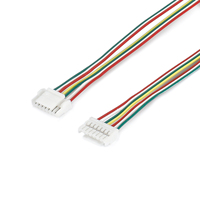 Cable Plano JST Hembra de 6 Pines, Verde, Amarillo, Rojo, Blanco, en Pares, para Sensor de Señal, Prototipos, OEM