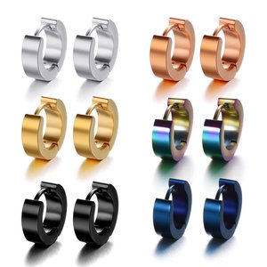 Orecchini a Cerchio in Acciaio Inossidabile per Uomo e Donna, Orecchini a Cerchio Placcati Oro per Piercing all'<span class=keywords><strong>Orecchio</strong></span> - Product Image 1