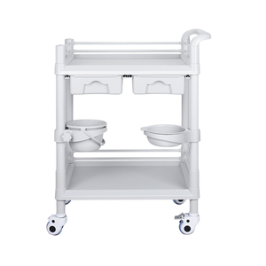 Carrito de Transporte Médico de Diseño Moderno con 2 Cajones, Carrito de Hospital de Plástico ABS para Clínica Dental, Salón de Belleza, OEM Disponible - Product Image 1