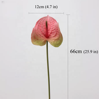 Fleur artificielle Anthurium Bourgogne grand format, aspect naturel et doux au toucher, pour décorations de maison, mariages et fêtes (vente en gros)