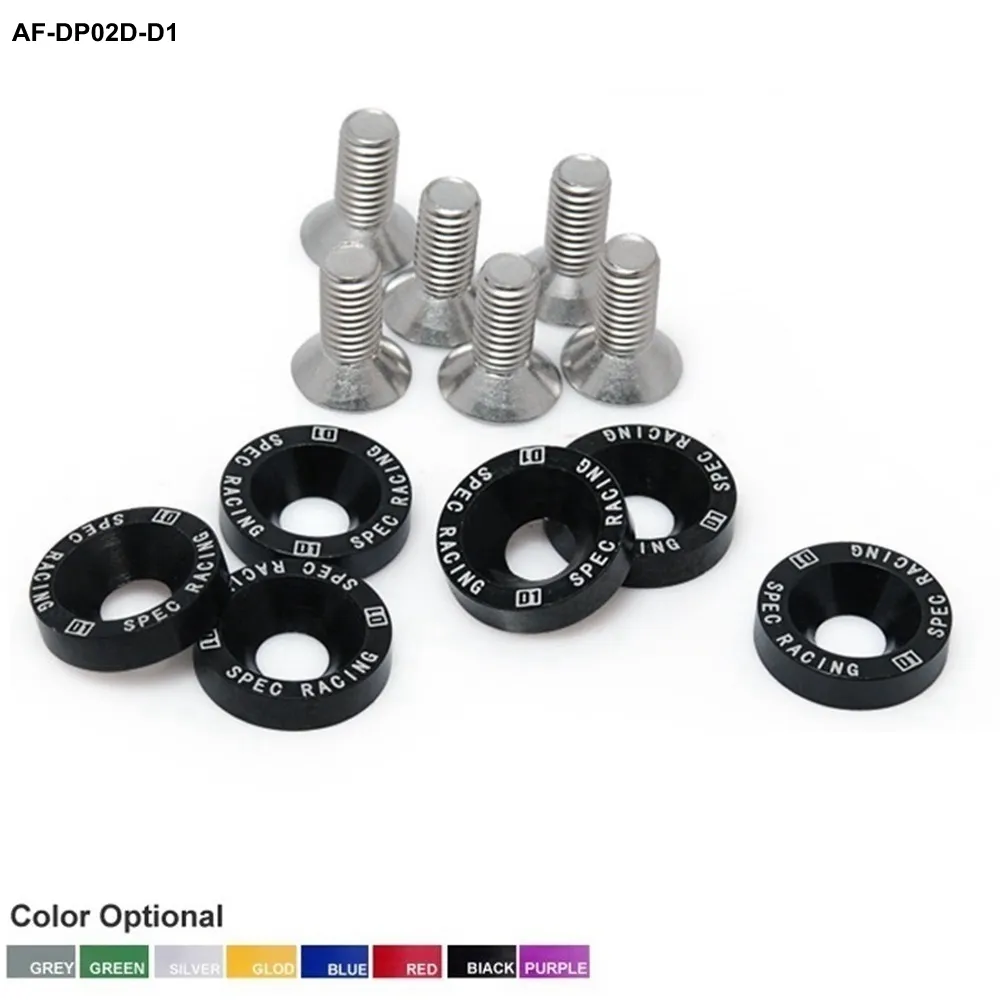 AUTOFAB - D1 SPEC 6PCS/SET M8x20 JDM Headlights Bumpers Fender Washers Kit Bolt Screw Engine AF-DP02D-D1