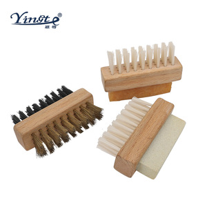Yinste Solid Wood Shoe <b>Brush</b> Set 4 Pieces With Suede Cleaning Copper Wire And PP Bristles For <b>Boot</b> Care - Product Image 1
