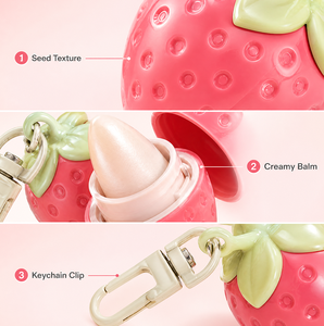 Créez votre masque à lèvres personnalisé : Baume à lèvres végétalien longue durée, hydratant en profondeur, lissant, à la fraise, avec chaîne - Product Image 2