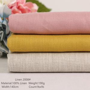 Tela de <span class=keywords><strong>Lino</strong></span> 100% Puro Orgánico al por Mayor, Tejido de Fibra Vegetal Natural de 190G para Pantalones, Vestidos y Camisas de Niñas y Niños - Product Image 1