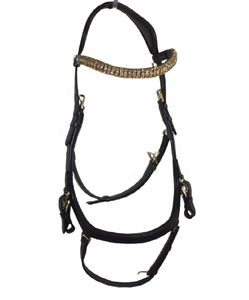 Brida de Cuero Borgoña Premium de Alta Calidad, Acolchada y Personalizada, con Diadema de Alta Calidad para Montar a Caballo - Product Image 1