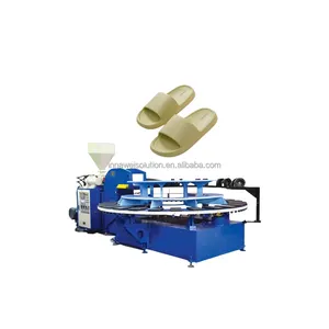 Air Blowing Slippers Making Machine Plastic PVC EVA Shoes Injection Moulding Machine Single Color Two Color Rotary