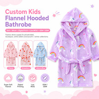 Peignoir à capuche personnalisé pour enfants en flanelle thermique imprimée, doux et chaud, automne, faible MOQ, usine OEM ODM