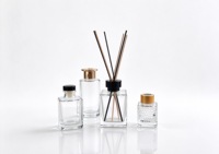 Flacon diffuseur de parfum en verre transparent gaufré de luxe 50ml 100ml 150ml 200ml – Contenant vide carré pour parfum et arôme