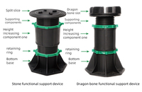 Pied de support réglable 2026 en PP moulé par injection, écologique et recyclable, pour terrasse extérieure, 10-140 mm, vente en gros
