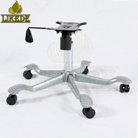 Pièces de base de chaise à 5 branches en acier métallique avec revêtement gris argenté pour usage domestique et bureautique