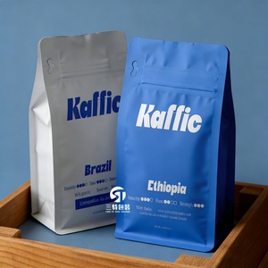 Custom Printed Tea Coffee Bean Flat Bottom Gusset Coffee <b>Packaging</b> <b>Bags</b> Coffee <b>Bags</b> with Valve and Zipper - Product Image 6