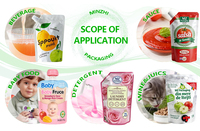 Pochette Doypack personnalisée imprimée avec bec verseur, qualité alimentaire, pour sauce tomate liquide, réutilisable, avec buse à presser