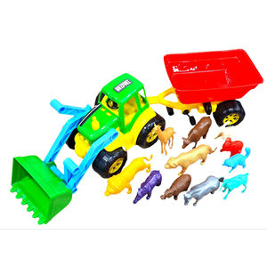 Kids Farm Tractor Toy Set with <b>Animal</b> Figures <b>Plastic</b> Trailer Vehicle Educational Pretend Play Toy - Product Image 1