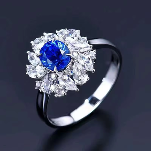 SGARIT Bijoux fins, pierres précieuses bleues naturelles du Sri Lanka de 1,07 ct, bijoux pour femmes, bague en or massif 18 carats, saphir royal naturel pour hommes - Product Image 3