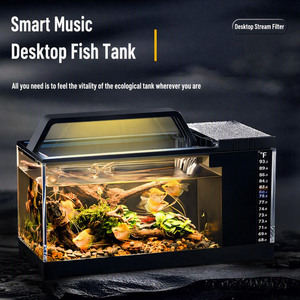 <span class=keywords><strong>Aquarium</strong></span> de bureau JSD avec filtre latéral, en acrylique ultra-transparent, pour poissons Betta, avec pompe à eau, thermomètre, lumière LED en option, plaque chauffante - Product Image 5