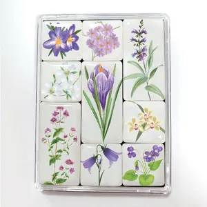 2024 Light Luxury Home Decor Epoxy Fridge Magnet Set Decorations Flowers Designs Floral Art Resin Magnets