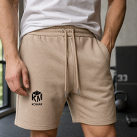 Shorts de survêtement décontractés pour hommes, en molleton bouclette 100 % coton épais, respirant, avec cordon de serrage et taille élastique, personnalisables en gros