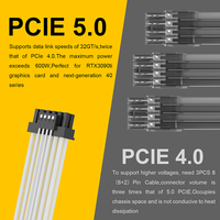 Câble d'alimentation PSU mâle Mini 12+4 broches, adaptateur 600W ATX 3.0, câble GPU 16 broches PCIe 5.0 12VHPWR, gaine modulaire en PVC