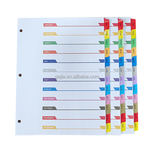 Nhà sản xuất tùy biến chỉ số chia trang với các tab óng ánh 12 tháng Màu Tab kế hoạch chỉ số chia trang - Product Image 1