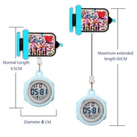 Montre de poche rétractable avec clip de suspension, motif infirmière/médecin, dessin animé mignon et brillant, fournitures médicales pour hôpital