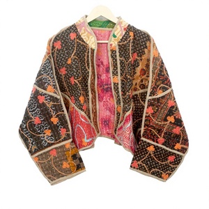 Vintage Wholesale <b>Kantha</b> Handmade Women 100% Cotton <b>Jacket</b> Quilted Boho <b>Jacket</b> For Women's And Girls - Product Image 1