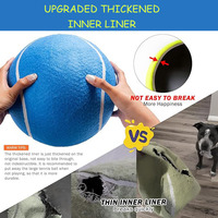 Balle de tennis gonflable personnalisée en caoutchouc bleu et jaune pour chien, jouet d'entraînement et de divertissement pour chiot actif pour la plage