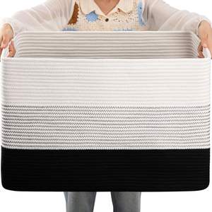 Gran oferta 2025, cesta <span class=keywords><strong>de</strong></span> lavandería tejida cuadrada <span class=keywords><strong>de</strong></span> gran tamaño, cesta <span class=keywords><strong>de</strong></span> almacenamiento <span class=keywords><strong>de</strong></span> <span class=keywords><strong>ropa</strong></span> <span class=keywords><strong>de</strong></span> cuerda <span class=keywords><strong>de</strong></span> algodón, cesta <span class=keywords><strong>de</strong></span> almacenamiento <span class=keywords><strong>de</strong></span> juguetes para <span class=keywords><strong>Amazon</strong></span>, superventas - Product Image 2