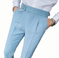 Naples décontracté affaires personnalisé taille haute non repassage minceur sans ceinture Gurge costume grande taille pantalon