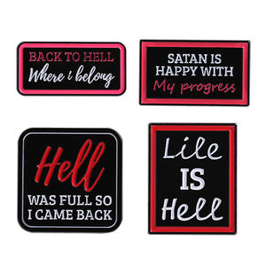 Broches de Esmalte Gótico Punk 'Vuelvo al Infierno', 'El Infierno Estaba Lleno, Entonces Regresé', Insignias Decorativas para Mochila <span class=keywords><strong>y</strong></span> Solapa, Joyería, Regalo para Amigo - Product Image 1