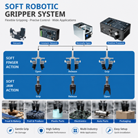 Pince robotique souple à double mâchoire avec assistance par aspiration, puissance 0W, pour la manipulation d'aliments, de plastiques, d'électroniques et de pièces automobiles