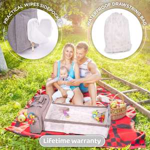 4-in-1 Convertible Baby Diaper Bag <b>Get</b> Organized with Multi-Purpose Travel Baby Bag Includes Bassinet <b>Changing</b> Pad Mommy Bag - Product Image 3