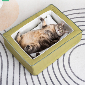 SUREWALHOME Lit pour chien imperméable rectangulaire, lit chauffant pour animaux de compagnie, canapé orthopédique avec support en mousse d'œuf, lit pour <span class=keywords><strong>chat</strong></span>, tissu en cuir durable - Product Image 4