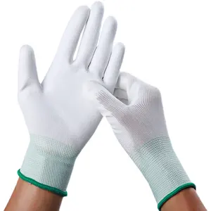 YP- Q5M Anti-Slip ESD PU Palm Coated Glove/Antistatic PU Gloves/Anti Static PU Palm Coating Nylon Gloves for Electronic Factory