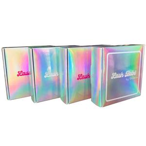 Low MOQ Customized Logo Print Holographic <strong>Babe</strong> Lash Packaging Box Lash Extensions Lashes Box - Product Image 1