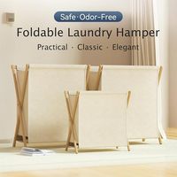 Panier de rangement pliable et empilable en fibres végétales jaunes, lavable, triple chariot à linge pliable pour vêtements et tissus